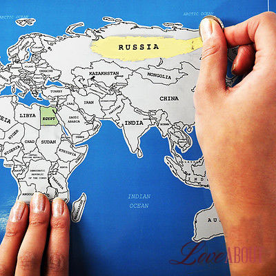 Карта мира со стирающимся скретч — слоем